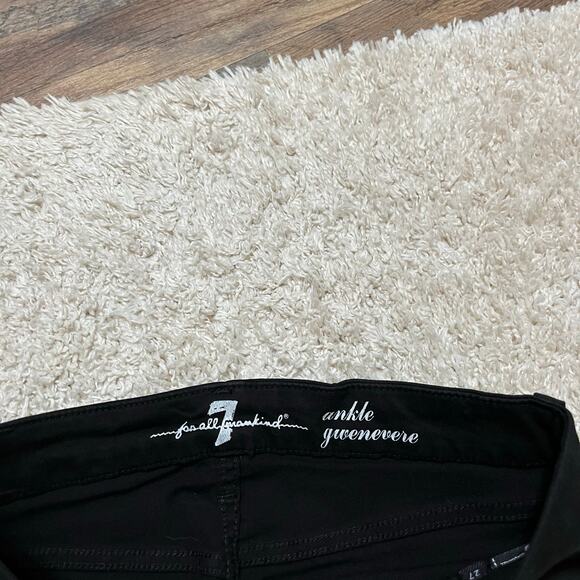 7 For All Mankind 27 Bold Edgy Mid Rise Leopard Ankle Gwenevere Skinny Jeans - Picture 5 of 7